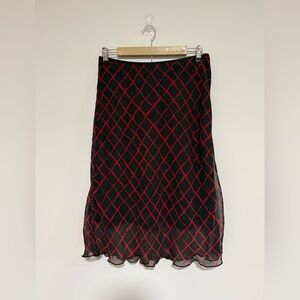 VTG 90s Y2K Black Red Skirt Size 12 Whimsigoth Witchy Grunge Dark Romantic